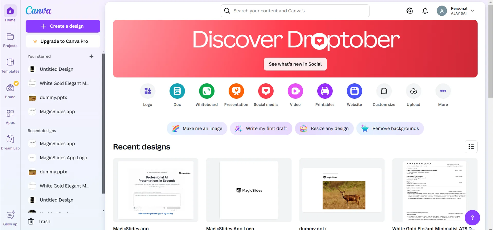 Canva Pro design interface